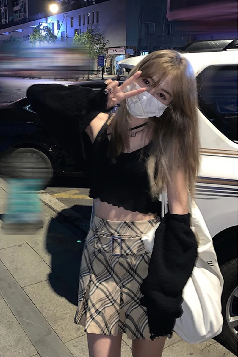 

Plaid pleated skirt female 2021 summer new style Korean version of high waist thin A-line skirt all-match short skirt skirt