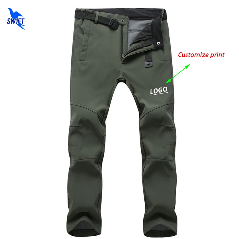 Индивидуальные уличные зимние Походные штаны с флисовой подкладкой мужские