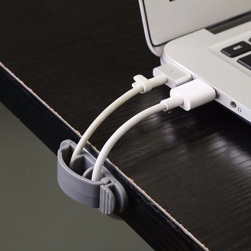 

10pcs Plastic Cable Winder Wire Organizer Desktop Clips Cord Management Headphone Cord Holder for Charging Line Desktop SCVD889