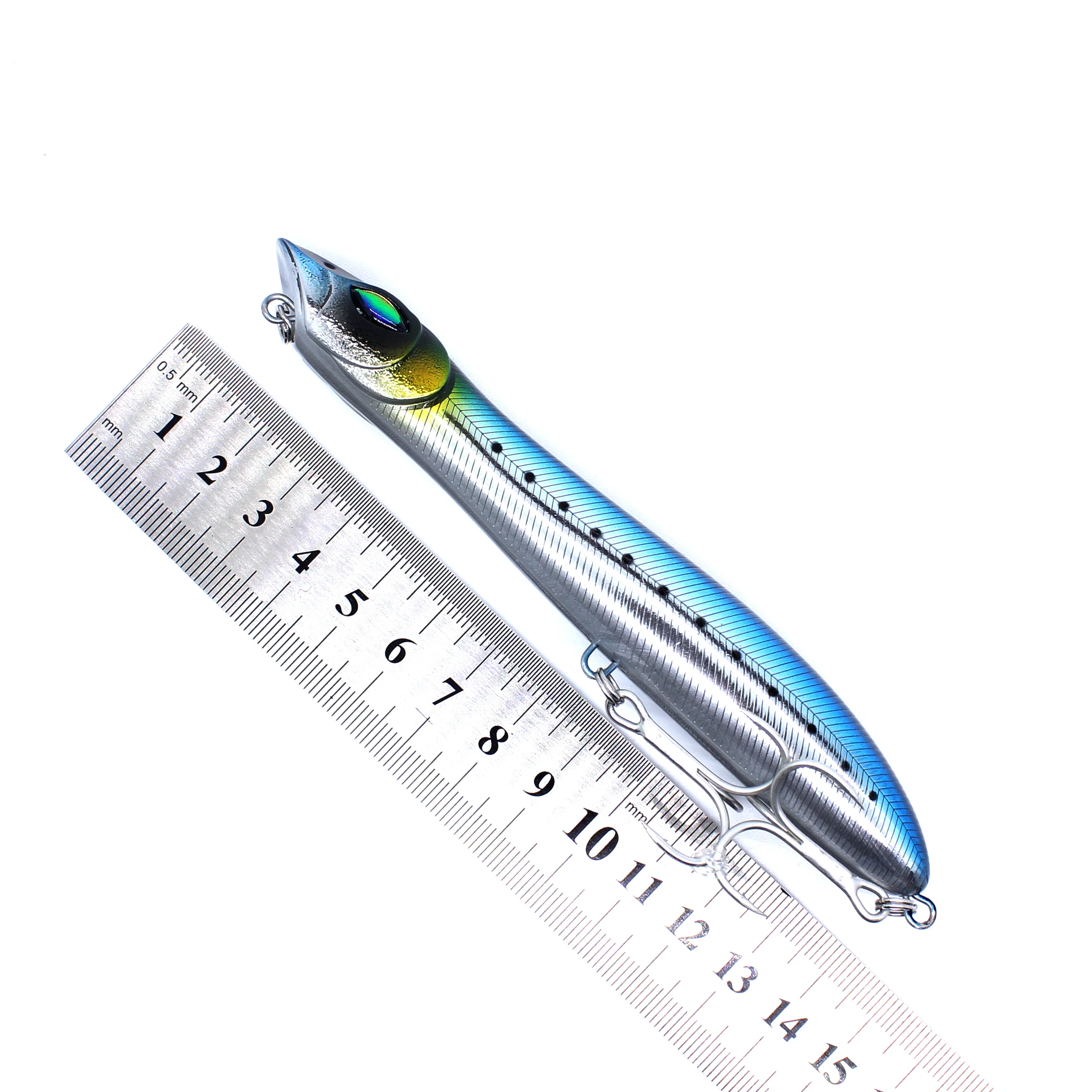 AOCLU Super Quality 8 Colors 140mm 26g Top Water Hard Bait Fishing lure Stick Pencil long distance cast shake floating 2# hooks