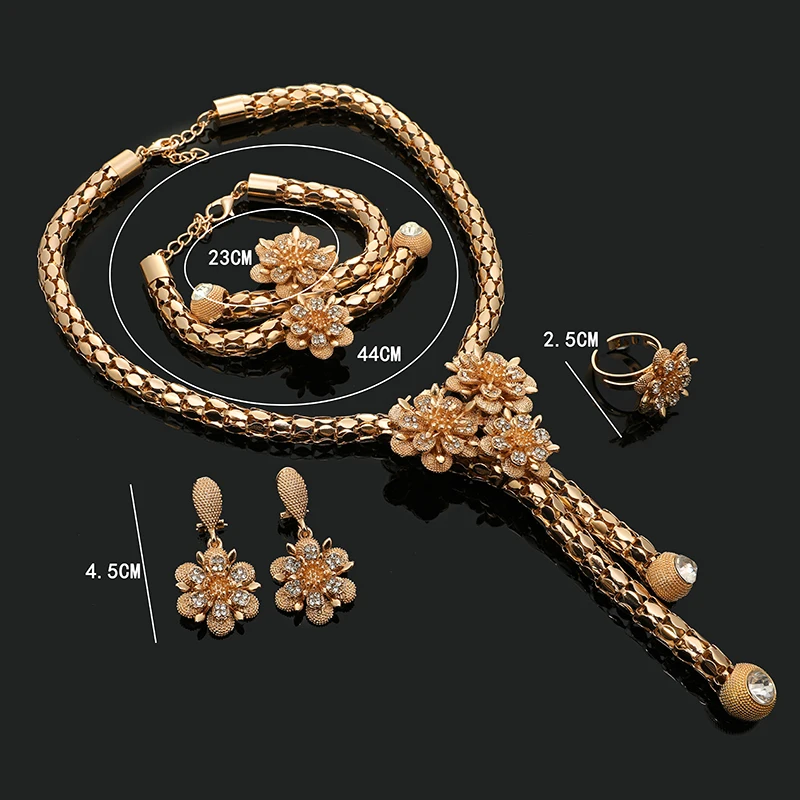 

Fani Exquisite statement Bridal Jewelry Set Dubai gold Jewelry Set Wholesale Nigerian Wedding woman accessories jewelry set