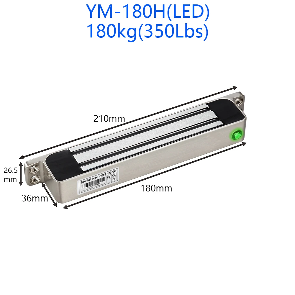

YILIN YM-180H(LED) YM-280H(LED) Single Door Magnetic Lock (Portable) IP-68 waterproof,for indoor and outdoor use