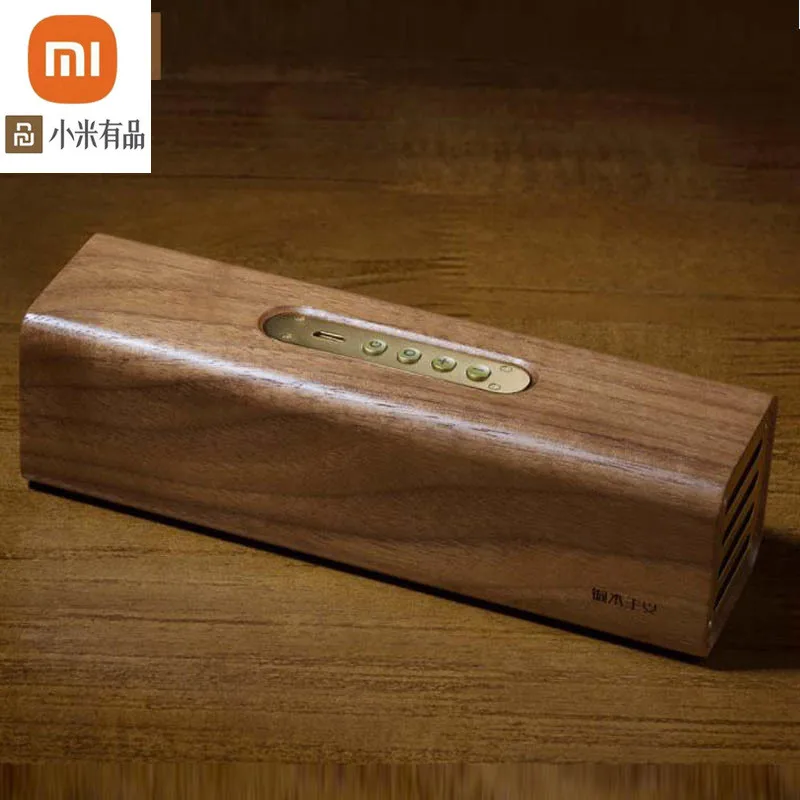 

Bluetooth-динамик Xiaomi mijia, медный, деревянный, двухканальный дизайн, черный орех, Bluetooth, маленький, стерео, умный дом
