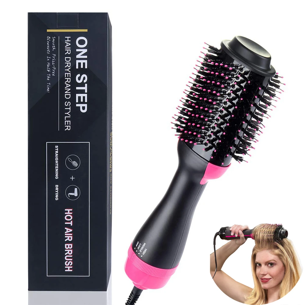 

One-Step Hair Blow Tangle Comb Volumizer Electric Hot Air Curling Iron Comb Blow Dryer Anti-Static Hot Air Brush Dropshipping