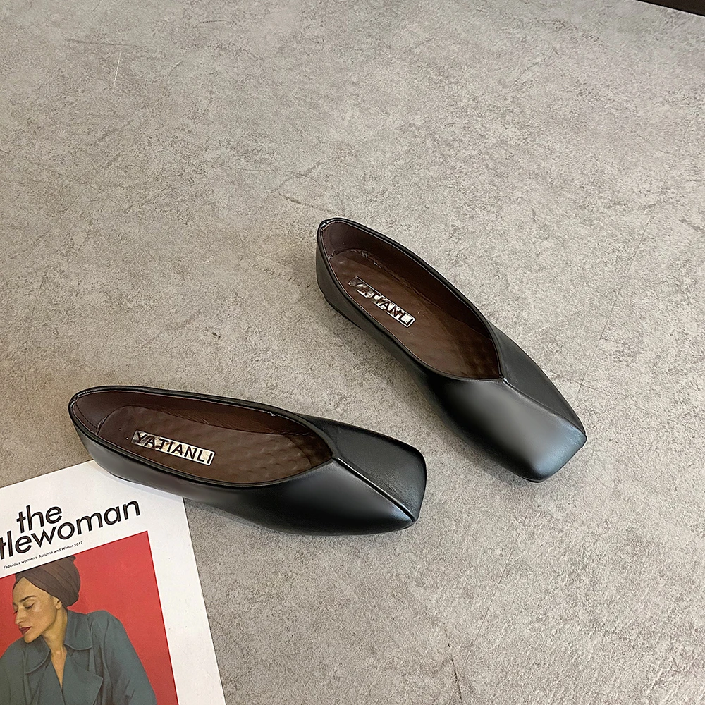 

Slip On Nude Shoes For Women Girl PU Black White Brown Summer Soft Retro Classic Elegant Thin Beauty QIWN 081818