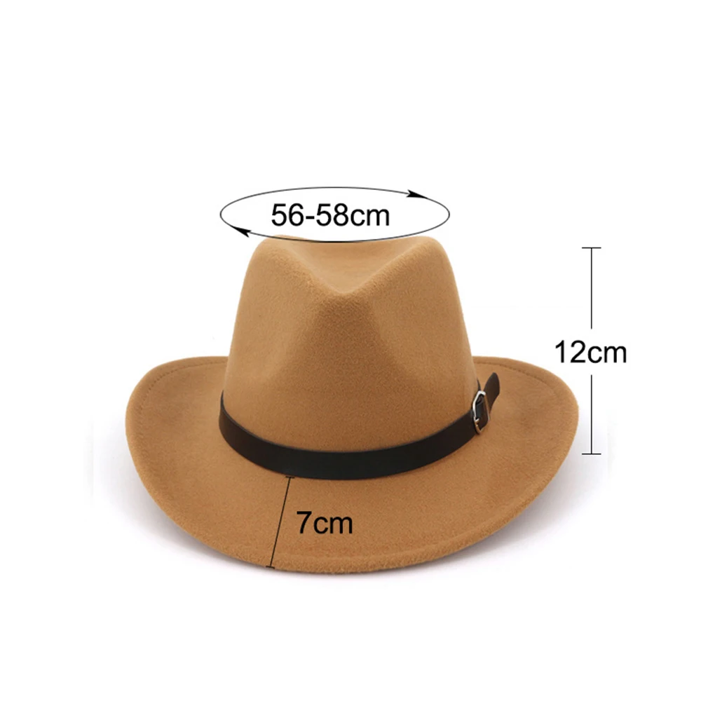 Мужская и Женская Ковбойская шляпа в западном стиле с широкими полями кожаным