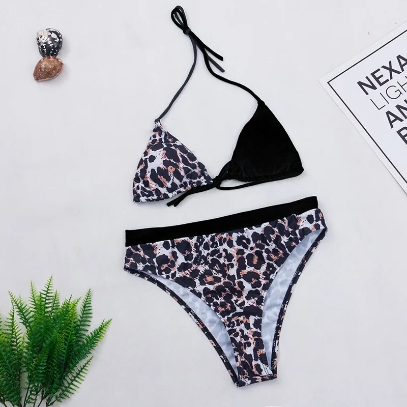 

Sexy Leopard Bikinis Women Brazilian Swimsuit Strapless Bandage Bathing Suits Low Waist Push Up Bikini Set Swimwear