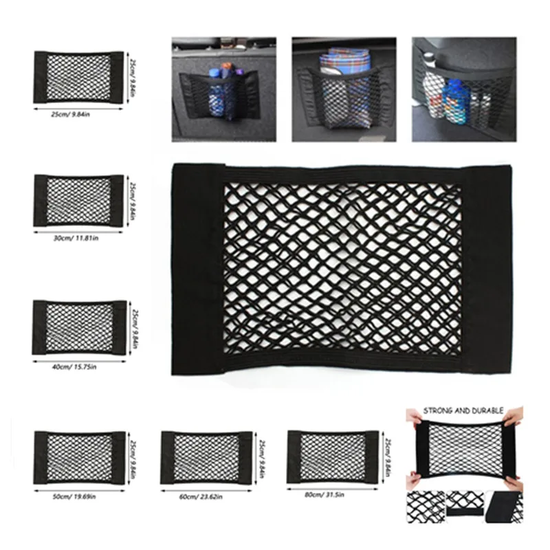 

Car Trunk Storage Bag Nylon Mesh Nets Auto Back Rear Trunk Organizer Elastic String Luggage Net Holder Pocket Vehicle supplies