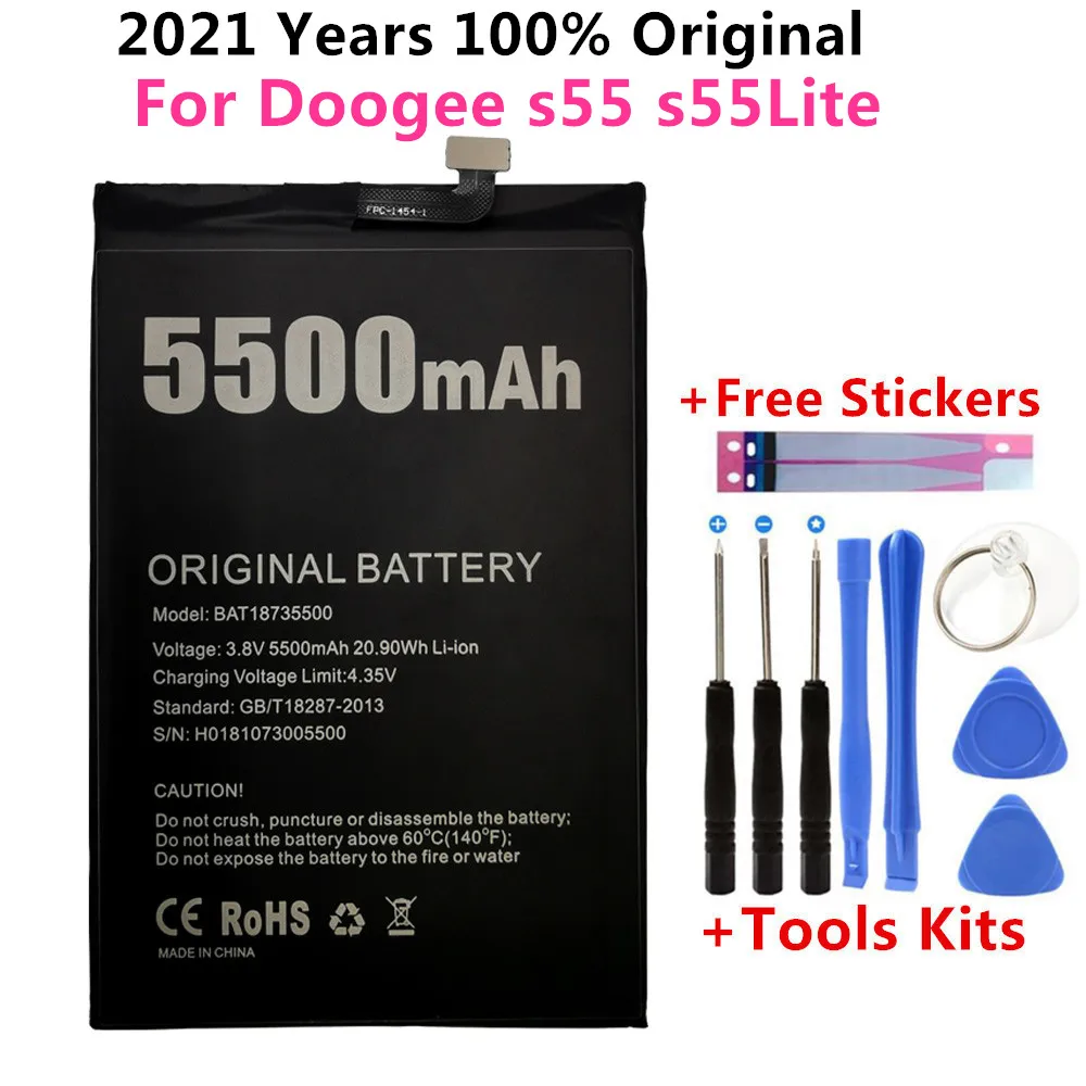 

3.8V BAT18735500 battery 5500mah for Doogee s55 s55Lite Cellphone batteries Doogee s55 battery +Tracking + Tools