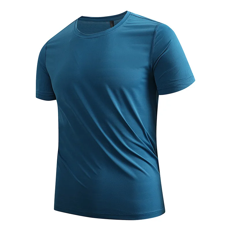 

Men Sport T Shirt Solid Workout Running Tops Short Sleeve Sportswear Bodybuilding Fitness Shirt Training Gym Walking Active