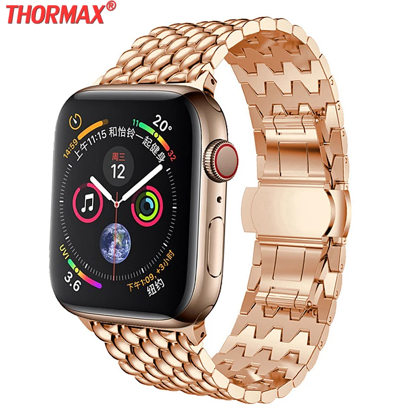 Ремешок из нержавеющей стали для Apple Watch 5/4 40 мм 44 золотистый черный серебристый