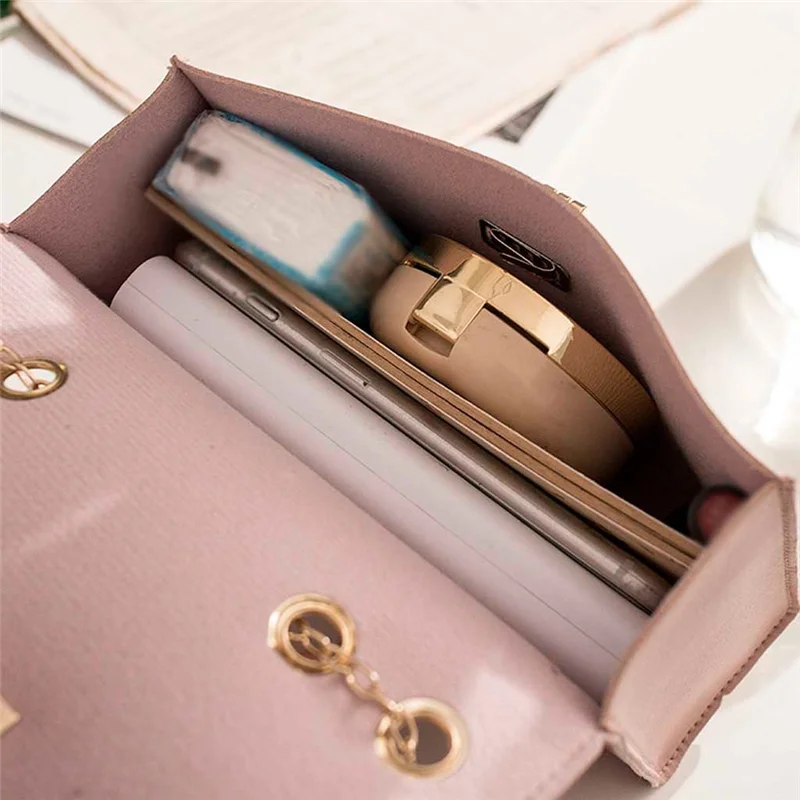 

Women's Shoulder Bag PU Leather Fashion Simple Chain Diagonal Small Bag Woman Small Handbag Luxury Designer Handbag 2021 New