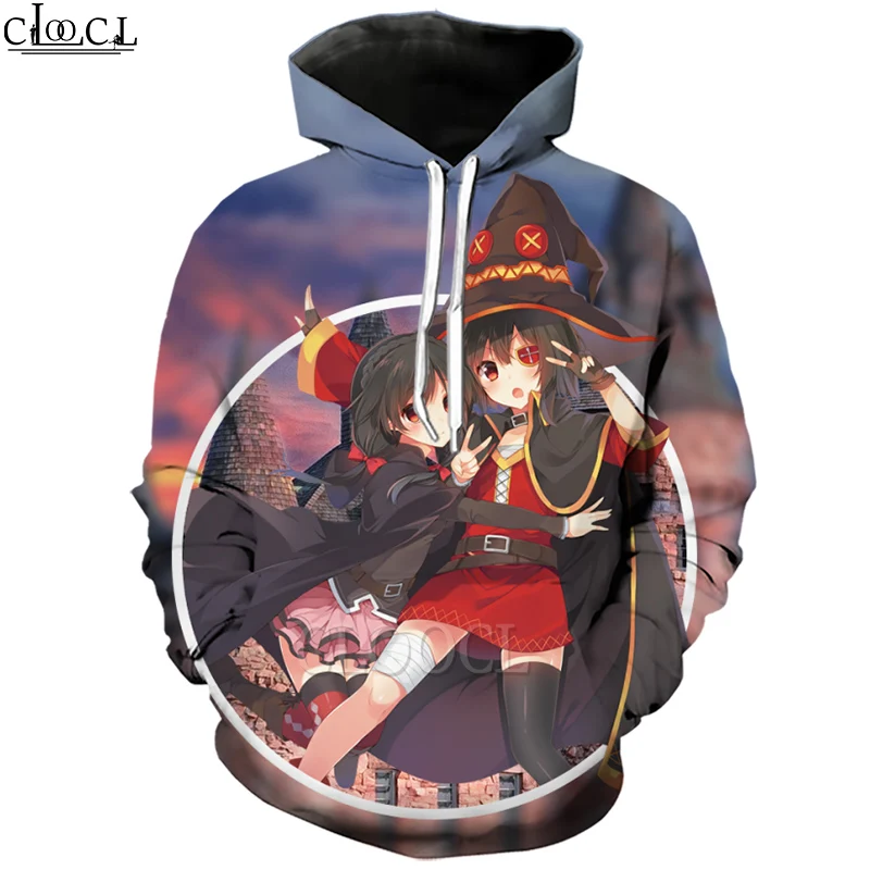 Толстовки CLOOCL Anime Megumin Konosuba 3D принт мужские и женские модные кофта для бега
