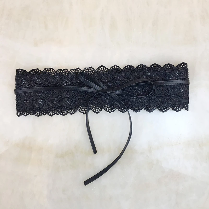 2021 Новый черный белый цвет Широкий корсет и кружевным поясом Женская обувь