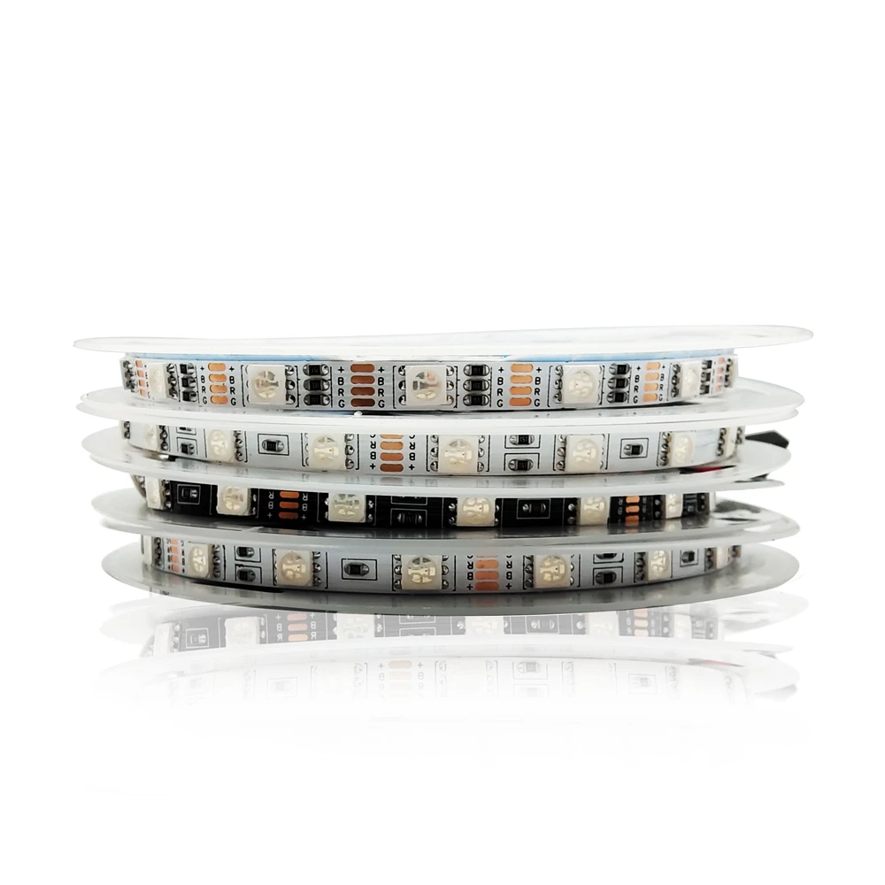 

6mm DC5/12/24V SMD 5050 RGB Luces Led Strip light Cuttable 300Led 5m/lot 60Leds/m Flexible RGB IP30
