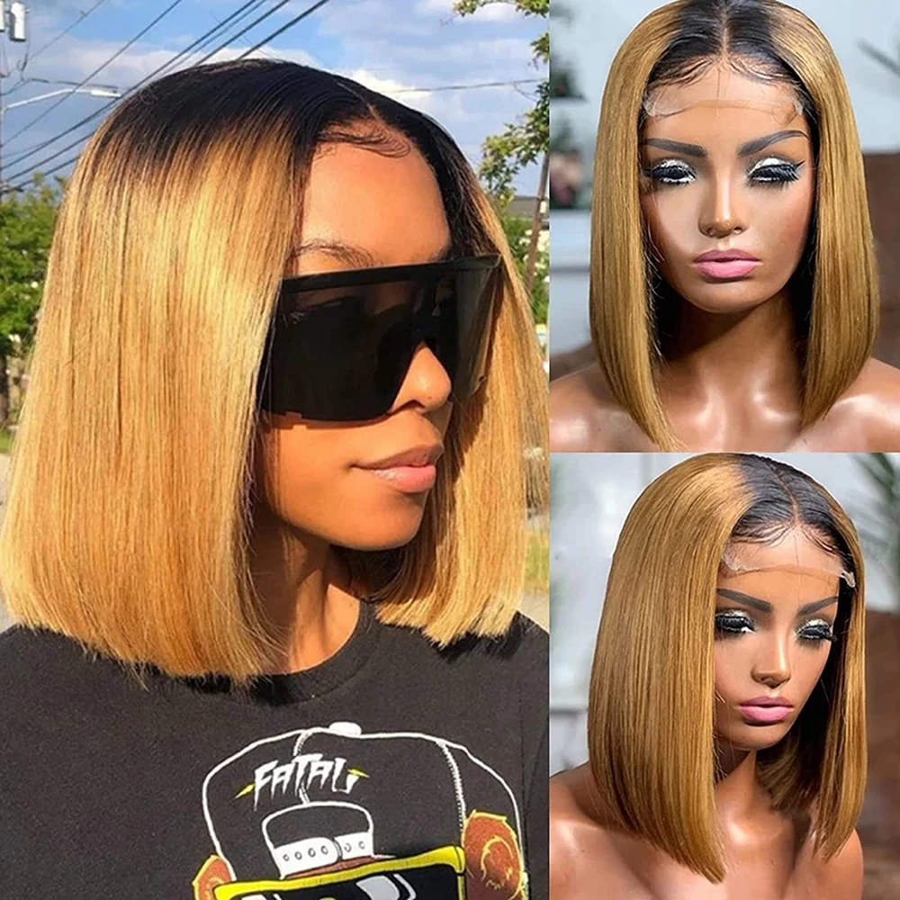 

Persephone Honey Blonde Lace Front Wig Human Hair 27 Color Short Bob Human Hair Wig HD Transparent Lace Closure Wigs for Women