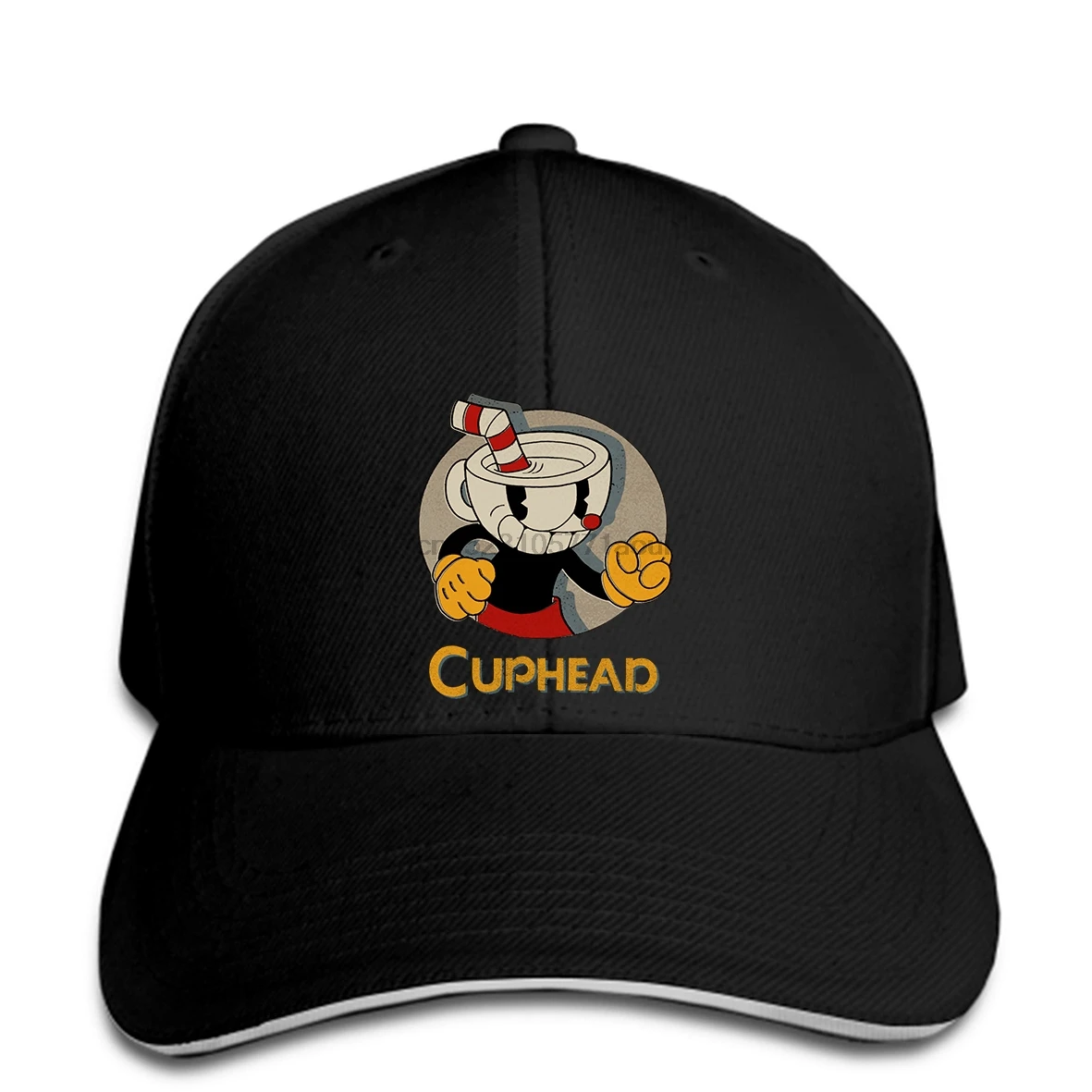 

Baseball cap Cuphead Logo Portrait Circle Mens Graphic Print hat women Print hat