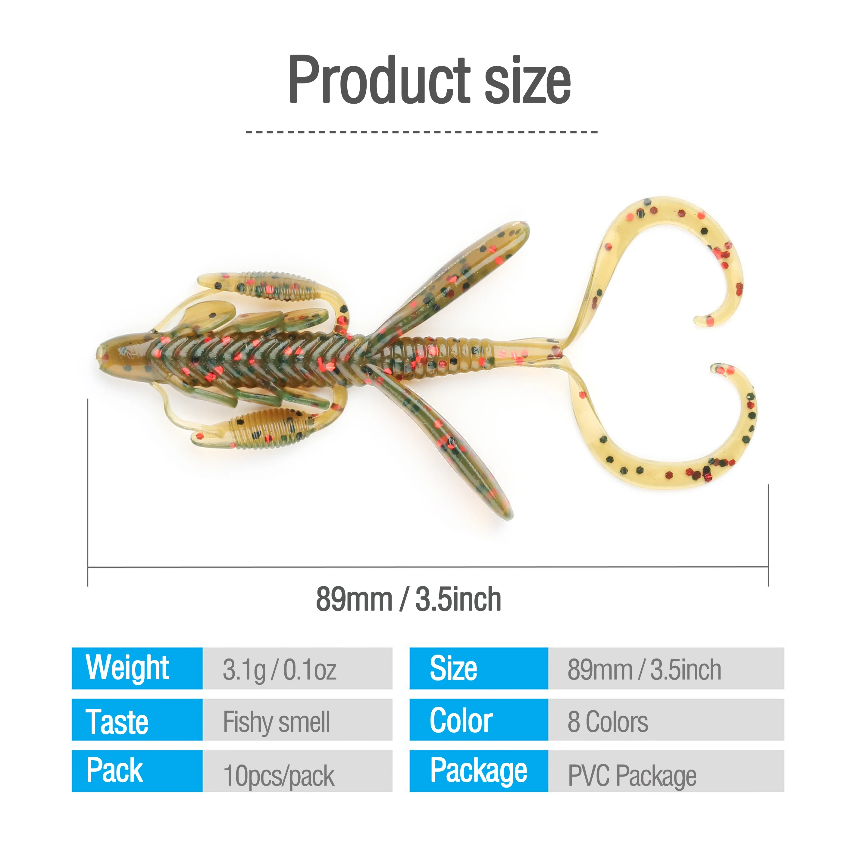 

DONQL 20Pcs Shrimp Soft Fishing Lure Set Artificial Silicon Bass Swimbait + 5Pcs Crank Hook + 5Pcs Jig Hook Fishing Baits