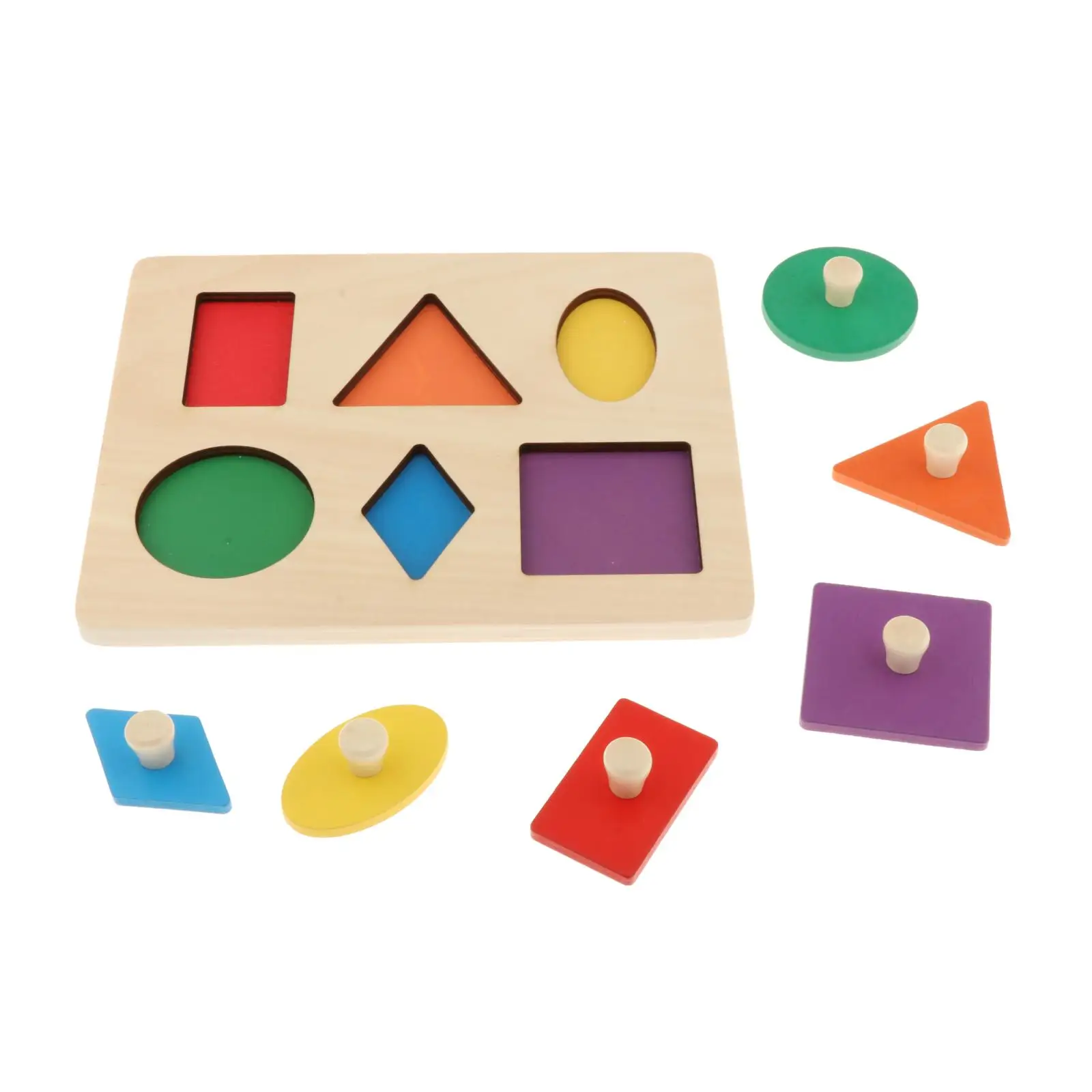 

Kids Wooden Puzzle Toy Learning Color Shape Toy Kindergarten Recognition Geometric Board for Boys Girls