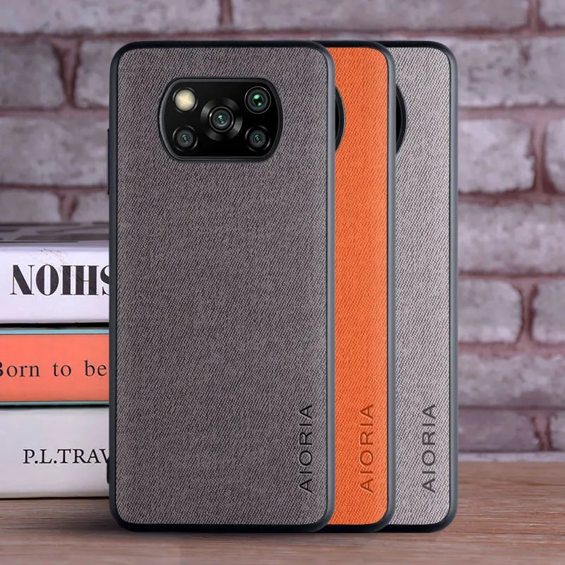 

Case for Xiaomi Poco X3 NFC X3 Pro coque Luxury textile Leather skin soft phone cover for xiaomi poco x3 nfc case funda capa