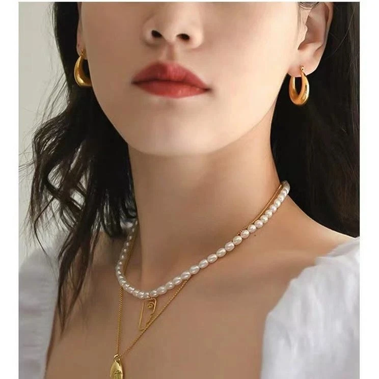 

French Vintage Crescent Shaped Hollow Hoop Earrings For Women Girls Fashionable 316L Stainless Steel Huggie Earrings Jewelry