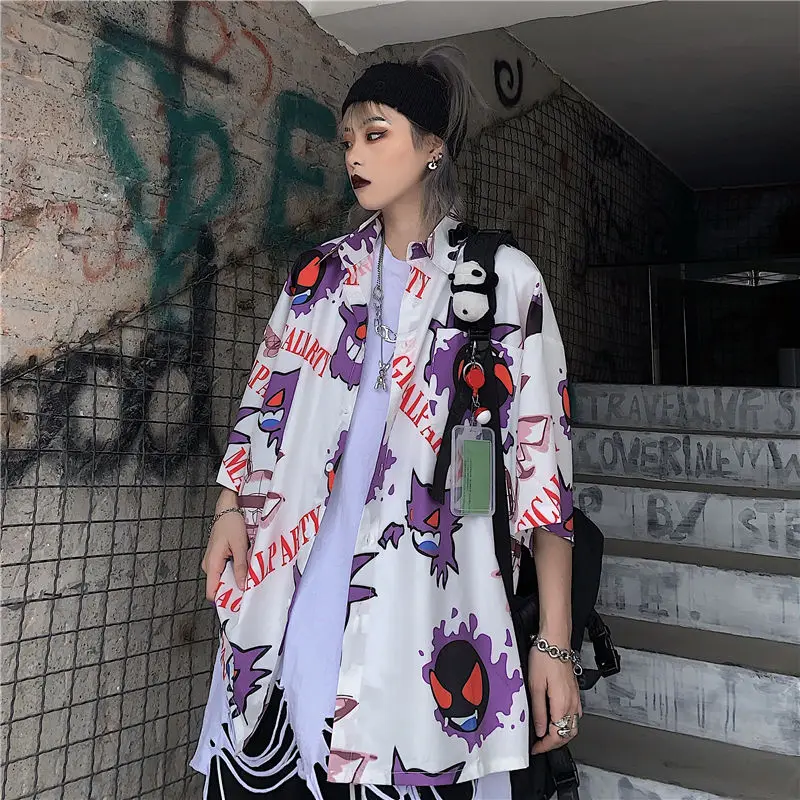 Лето 2020 новая молодежная популярная рубашка в стиле Харадзюку Ретро стиль с