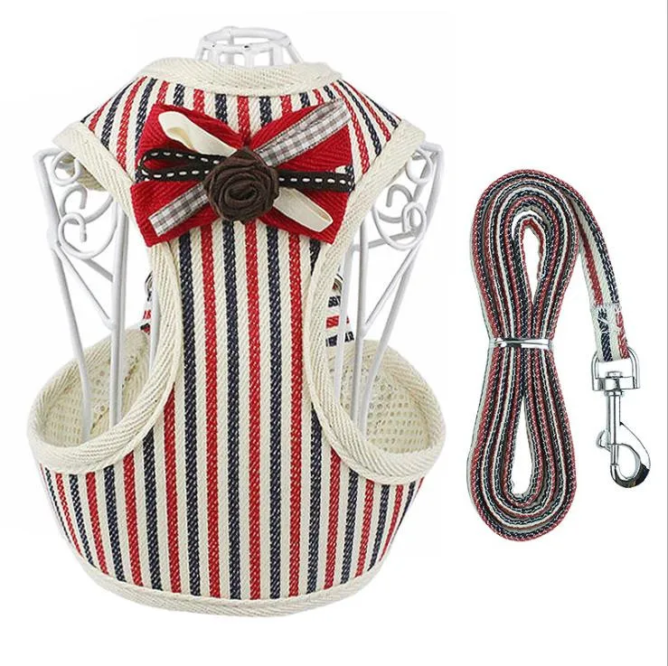 

Pet chest strap mesh breathable vest type dog leash small dog cat rope dog rope pet supplies bow princess style chihuahua