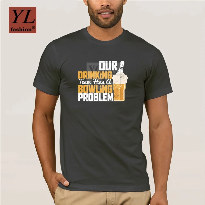 Футболки для мальчиков и девочек наши DRINKING TEAM имеет Боулинг проблему Футболка
