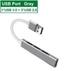 Концентратор USB 3,0, 4 порта, разветвитель, OTG для аксессуаров для ноутбуков, концентратор из сплава, расширитель Usb C для Samsung, Huawei, Xiaomi