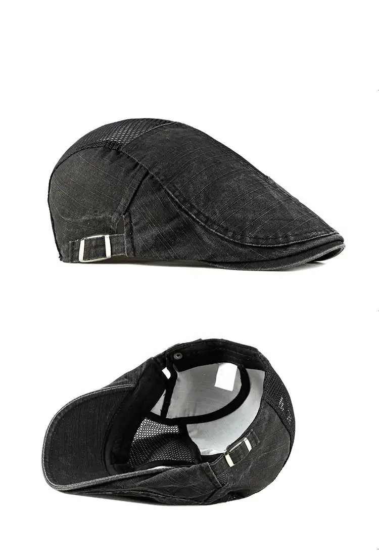 

2021 Cotton Spring Summer joker solid color mesh Newsboy Caps Flat Peaked Cap Men and Women Painter Beret Hats 26
