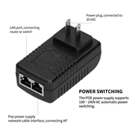 poe injector supply 100 240v poe injector 48v 24w power supply over ethernet injector poe power adapter euus optional