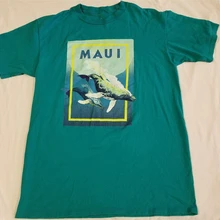 Винтажная Футболка Jerzees Made In Usa Maui Hawaii с графическим рисунком Humpback