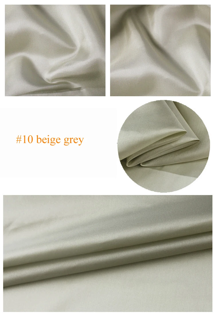 10 beige grey Чистый шелк тутового шелкопряда подкладка ткань habutai Tissu - Цвет: 10 beige grey