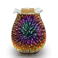oil diffuser electric candle warmer glass wax melt warmer with 3d firework effect night light tart burner aroma decorative lamp