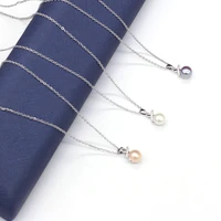 new style natural freshwater pearl necklace for women bread beads drill pendant stainless steel chain charms love romantic gift