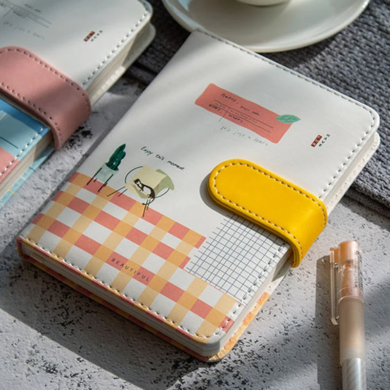 

Notepad Sketchbook Pocket Planner Budget Book Notebook Journal PU Leather Cover Magnetic Buckle Kawaii Diary Office Accessories