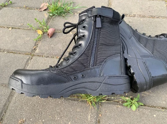Прочные армейские походные дешевые черные кожаные ботинки |