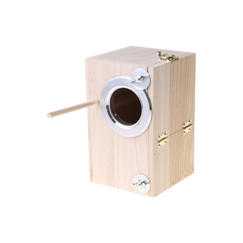 

Wooden Bird Nesting Breeding Box House Parakeet Mating Case with Clear Window for c.ckatiel Finch Canaries Lovebird Parr P82D