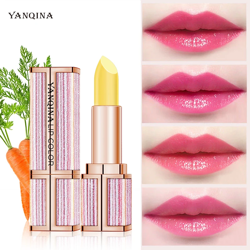

YANQINA Nutritious Carrot Extracts Lip Balm Color Changing Lipstick Waterproof Lips Makeup Care Moisturizer Cosmetics Lipbalm