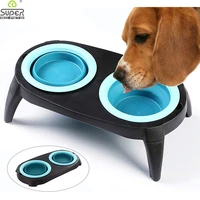 elevated dog bowl with stand durable eco friendly foldable detachable leg food water pet feeder dishes dishwasher safe