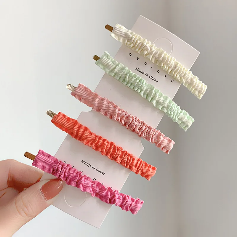 

Pleated Candy Color Hair Clips Hair Pins Baby Girls Hair Accessories Children Hair Styling Tools Barrettes Hair Styling Tools