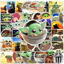 10/30/50pcs Baby Yoda Stickers Disney Star Wars Decal DIY Water Bottle Phone Case Bicycle Waterproof Cartoon Kids Sticker Toys