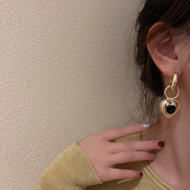 

YAOLOGE 2021 Trend Wholesale Heart Drop Earrings Geometric Alloy For Women Party Gift Fashion Jewelry New Brinco pendientes