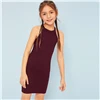 SHEIN Kiddie/красное платье в горошек с рюшами и открытыми плечами для девочек г. летнее расклешенное платье до колена с короткими рукавами для отдыха в стиле бохо