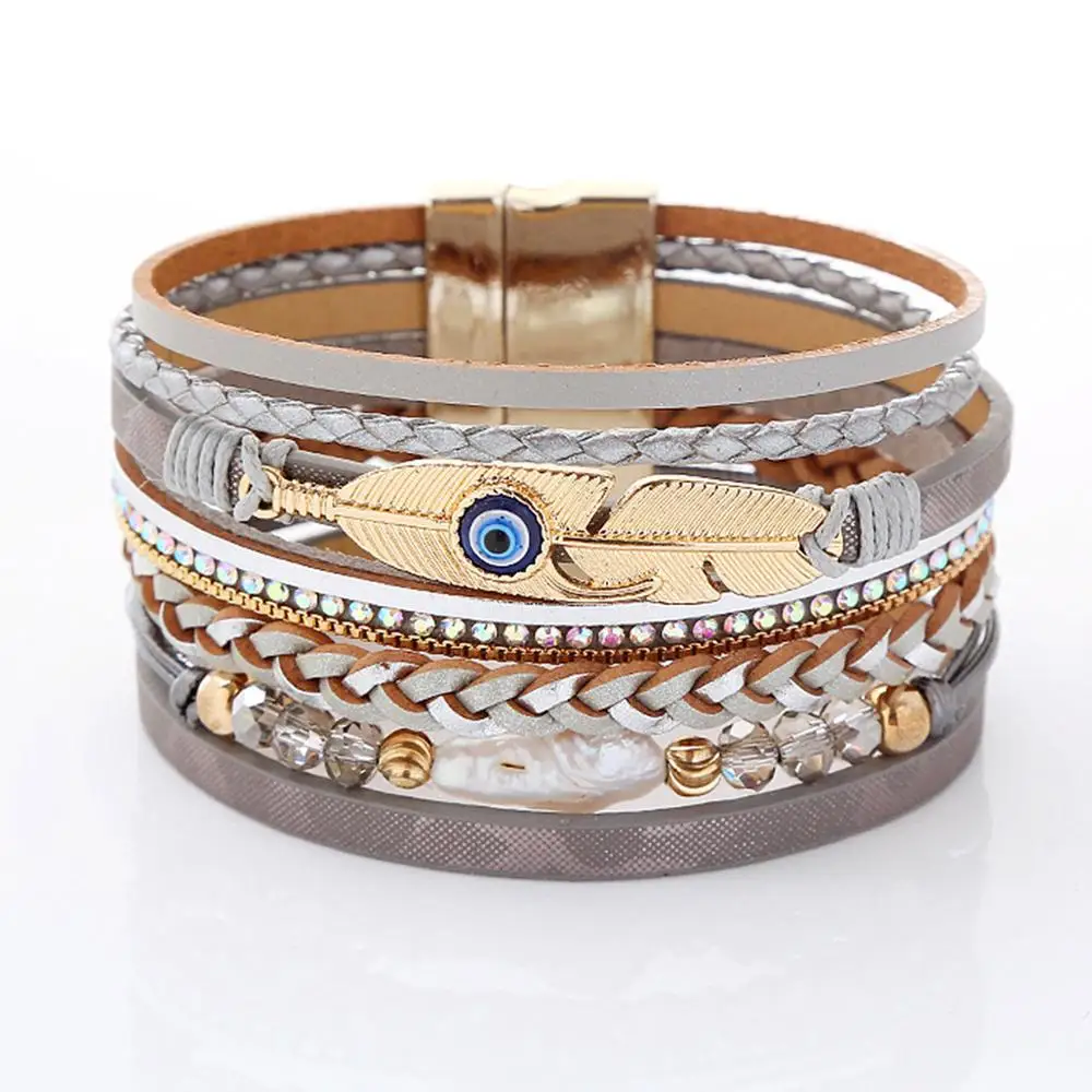Поп Стиль Браслет дьявол глаз браслет с жемчужинами в стиле барокко женский
