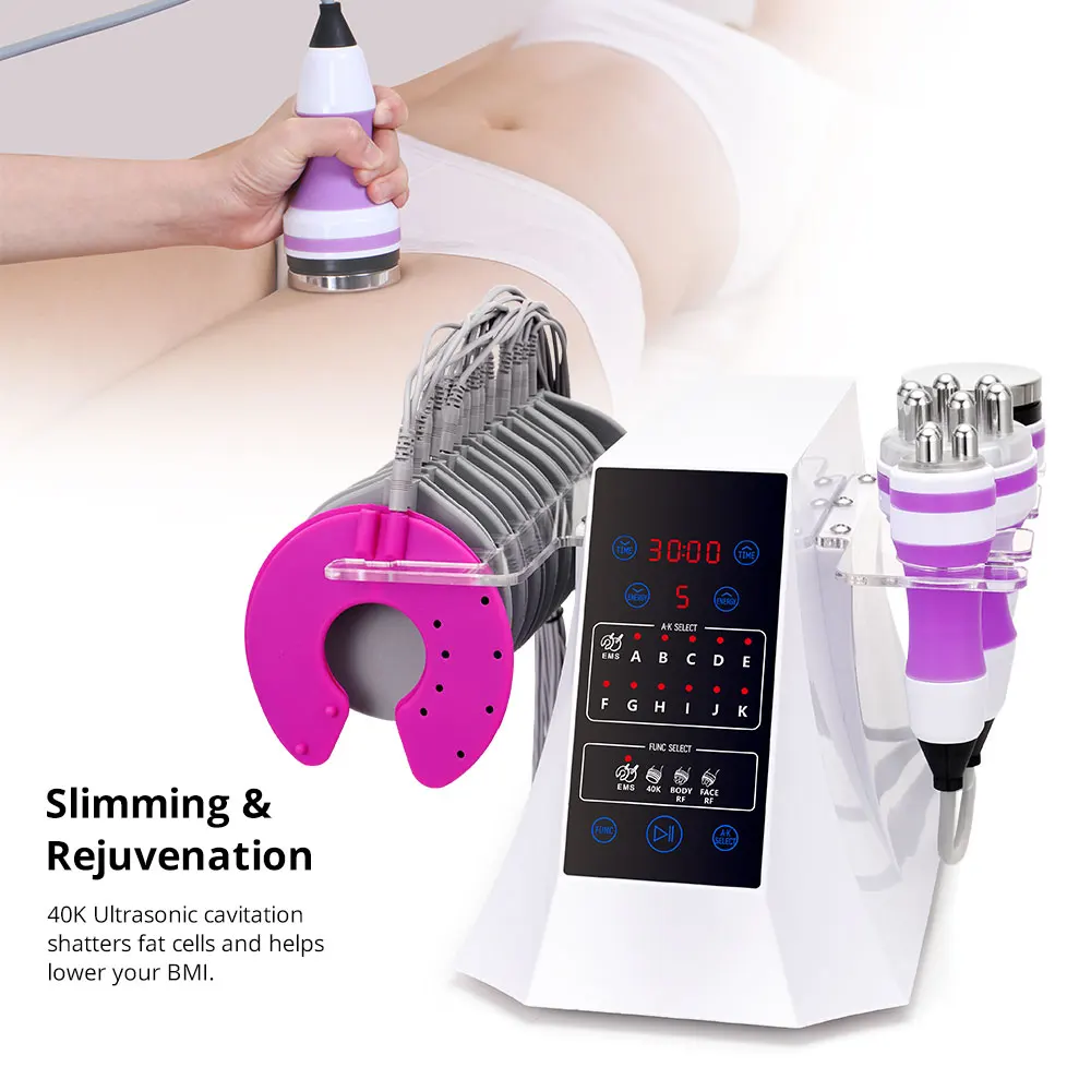 Kopen Draagbare Gewichtsverlies 40K Cavitatie + Body Afslanken Burn Vet Stimuleren Spier Machine Ultrasone Cavitatie Machine