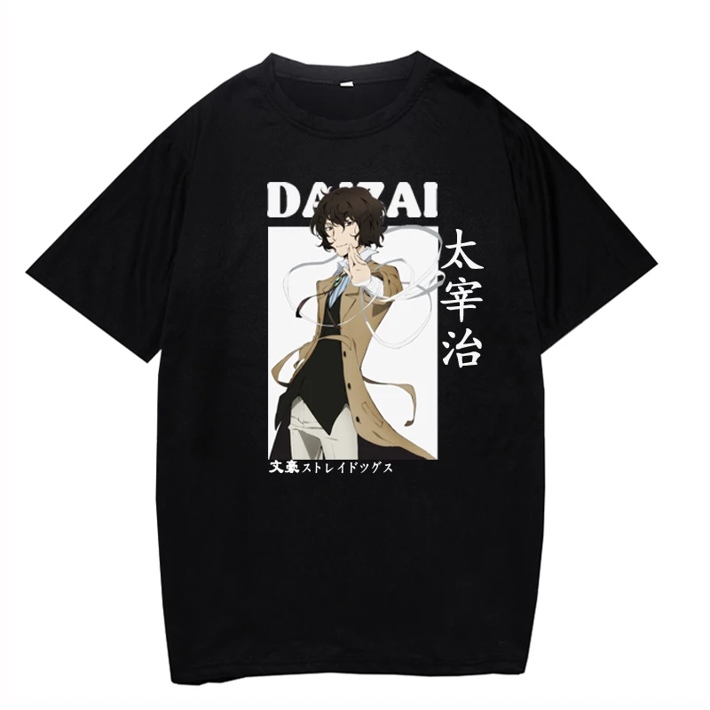 

Летняя Повседневная футболка с японским аниме Super Cool Dazai Osamu, модные футболки с коротким рукавом, мужские свободные футболки в стиле хип-хоп