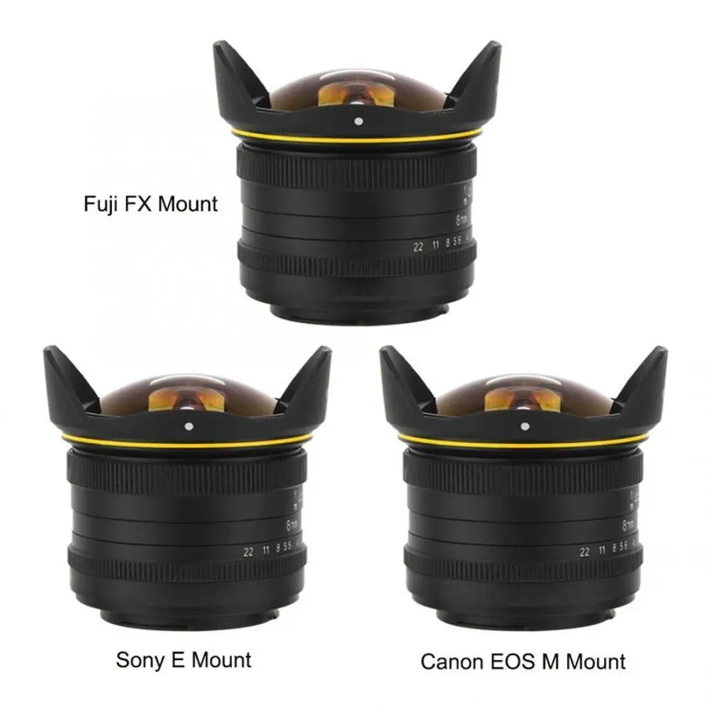 

KamLan 8MM F3.0 APS-C Manual Wide Angle Fisheye Lens for Sony Fisheye Lens for Canon Wide Angle Fisheye Lens Mirrorless Camera