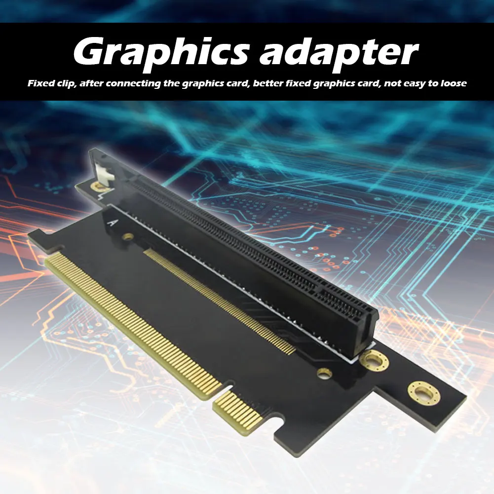 

Image Card Extension Cable Adapter PCI-E X16 Riser Card 90 Degree PCI Express X16 Graphics Video Card GPU Adapter