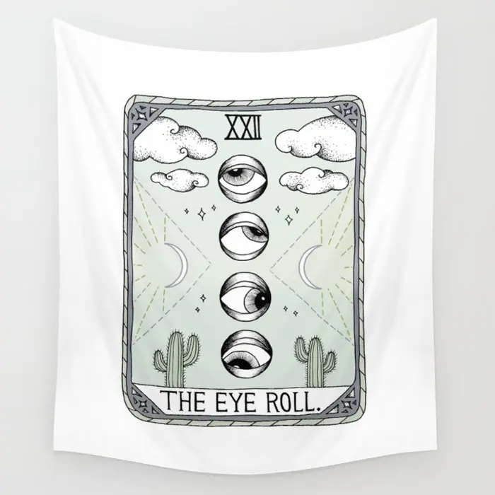 

The Eye Roll Tapestry White Wall Hanging Room Carpet Bedspread Beach Mat Tapestries Art Home Accessories